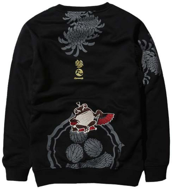 샤필 개구리 자수 긴팔 티셔츠 후드티 용 호랑이 잉어 남자 여 자수 점퍼 일본 스카쟌 남성 겨울 항공점퍼 누빔 가을 블루종 바람막이