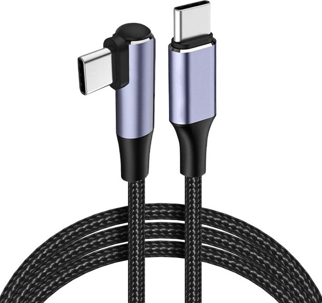 100W 고속충전 PD C to C 숏케이블 ㄱ자 게이밍 보조배터리케이블 노트북 맥북 프로, 1개, 100cm