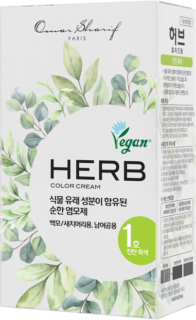 동성 오마샤리프 허브칼라크림, 1호(진한흑색), 1개