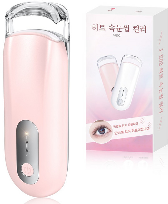 Luxeed 속눈썹 고데기 10초 가열 24H 지속 히팅 컬러 c 타입 충전 2단계 온도조절 미니 휴대용 뷰러, 1개, 핑크