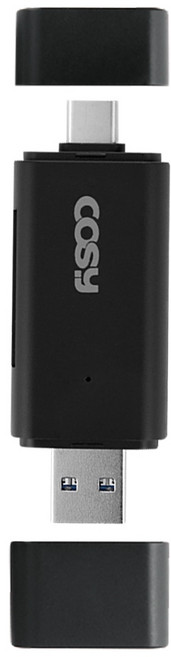 코시 타입C OTG USB3.0 PC겸용 카드리더기, CR2021C, 블랙, 1개