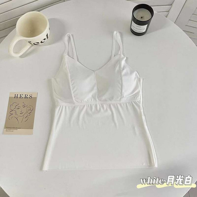 빅사이즈 캐미솔 캡 나시 끈 브라 여성 민소매