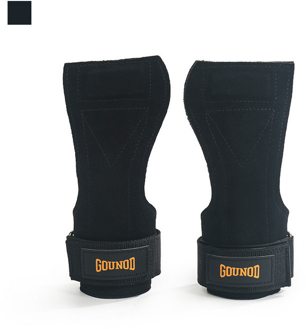 YAPOGI 소가죽 헬스 스트랩 프로 그립 헬스 리프팅 스트랩 손목보호대 손목스트랩, 2개, 블랙