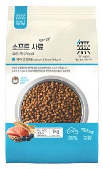 무마진 소프트사료 연어&황태 1kg 강아지 사료, 1개