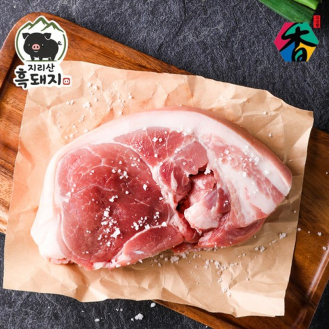 [냉장] 지리산흑돼지 앞다리살(수육/찌개용) 500gx2팩, 없음