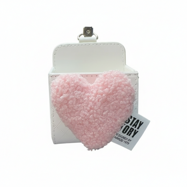 차량용 송풍구 하트 수납 포켓 정리함 거치대, 핑크, 1개