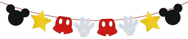 미키 마우스 생일 장식 배너 가랜드 첫 번째 파티 용품, 01 올리브