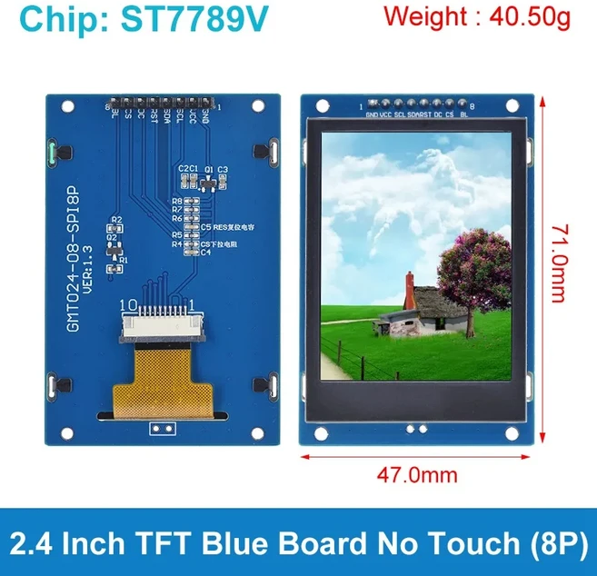 2.4 인치 240x320 SPI TFT LCD 직렬 포트 모듈 5V/3.3V 마이크로 SD 카드 ILI9341/ST7789V 디스플레이 터치, 01 With frame NO Touch, 01 Iron frame NO Touch