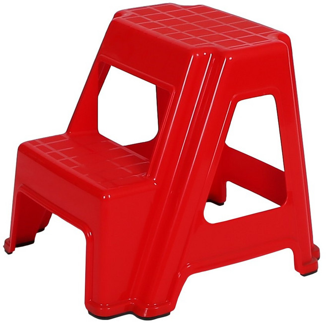 지오리빙 빅사이즈 유아 2단 디딤대, 레드, 1개