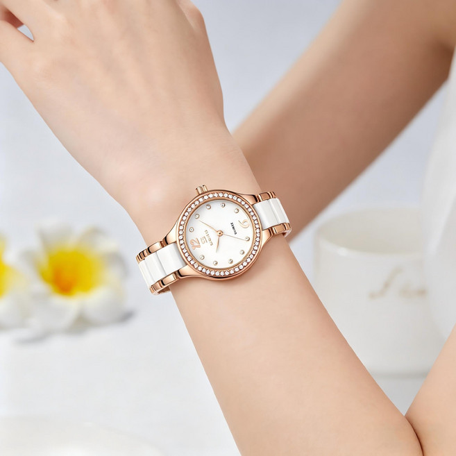 2026 SENO 뉴 세라믹 시 곗 줄 여성 쿼츠 시계 014