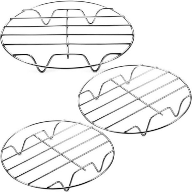 호환 6/7/8 인치 원형 냉각 랙 스테인레스 요리 김 로스팅 오븐 냄비 공기 프라이어 압력 밥솥 케이크 팬, 03 1pcs 17.5cm