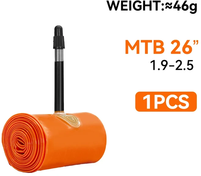 초경량 산악 자전거 내부 튜브 MTB 26 27.5 인치 TPU 타이어 45mm 금속 프렌치 프레스타 방지 CYCLAMI, 01 45mm, 02 MTB 26, 01 1pcs TPU inner