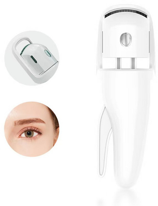 휴대용 속눈썹불고데기 3단 온도조절 실리콘 충전식 볼륨 컬링 눈썹 고대기, 흰색