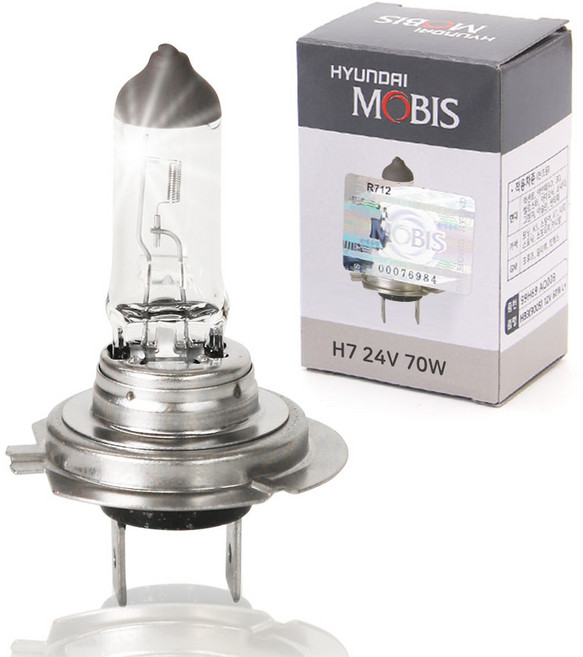 모비스 자동차 전조등 전구 24V 70W, H7, 1개