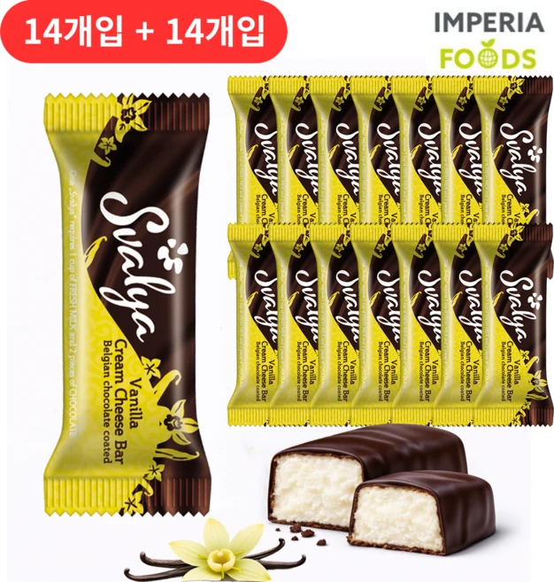 Svalya 스발야 바닐라맛 치즈바 Vanilla Cheese Bar - 28ea, 40g, 28개 - 쿠팡