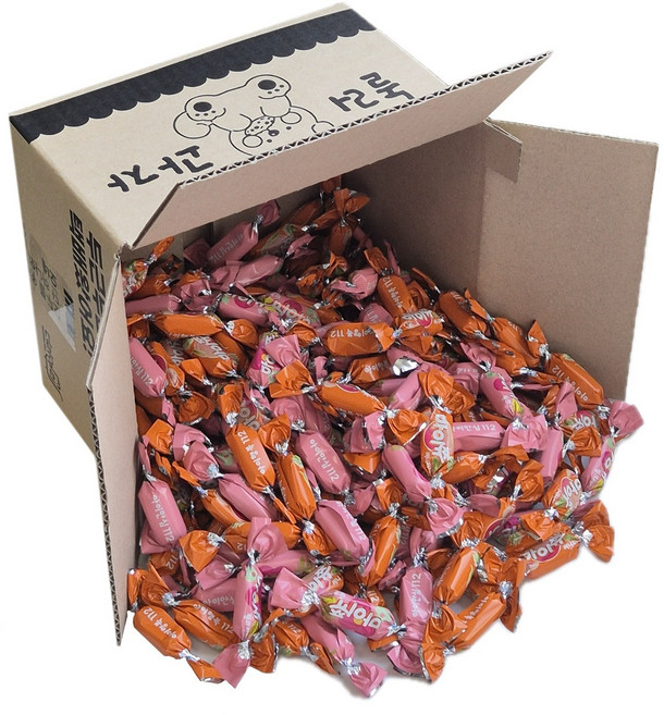 [놀러과자] 크라운 마이쮸 핑크리치 써니피치 대용량 개별포장, 200개, 4g