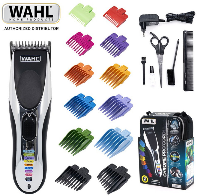 대표무선모델 왈 크롬 전문가용 바리깡 남자 미용실 이발기 이발 기계 미용 도구 세트 방수 프로 바버샵 clipper 클리퍼, WAHLPRO(블랙)