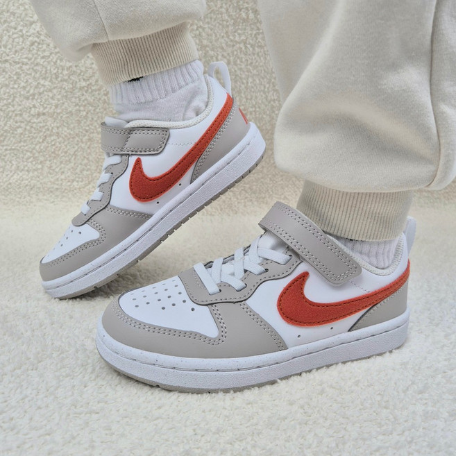 나이키 코트버로우 로우 ESS+ PS 에센셜 리틀키즈 키즈 찍찍이 아동화 [국내매장판 A/S가능]