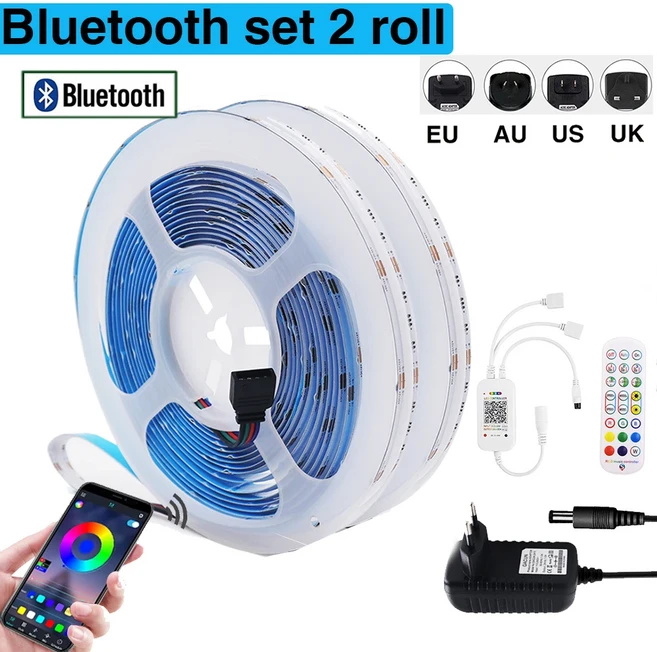 무드등 줄조명 인테리어 간접 LED 무선 조명등 수면 우주빔 램프 Tuya WIFI Alexa 제어 RGB COB LED 스트립, 05 발광 색상 5, 03 4m, 03 US Set