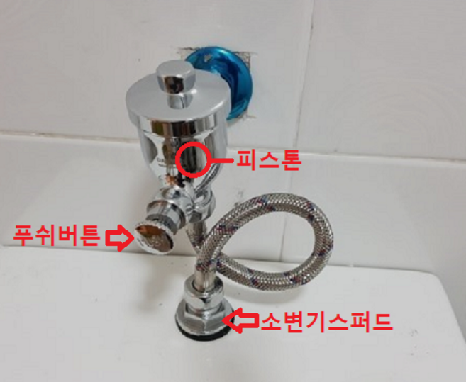 소변기 세척밸브 부속부품 피스톤 푸쉬로드 푸시버튼 누름버튼 스퍼드 스퍼트, 소변기피슨톤
