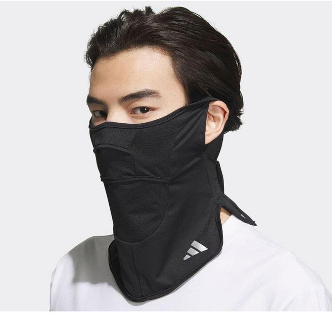 아디다스 남녀공용 자외선 차단 쿨마스크 쿨스카프 골프 자전거 등산 목토시, HT5742 블랙, M, 1개