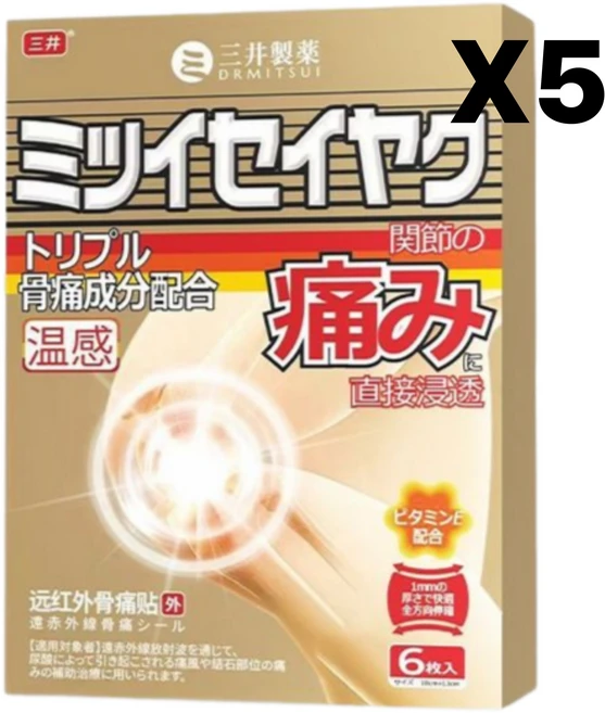 미쓰이제약 무릎 통풍 패치 관절뼈 테이핑 통증, 5박스 - 쿠팡