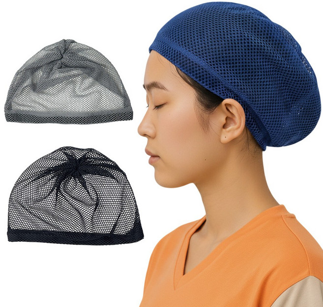 루시드림 국산 사우나 한증막 찜질방 모자 망사 캡 1+1, 2개, 검정그레이