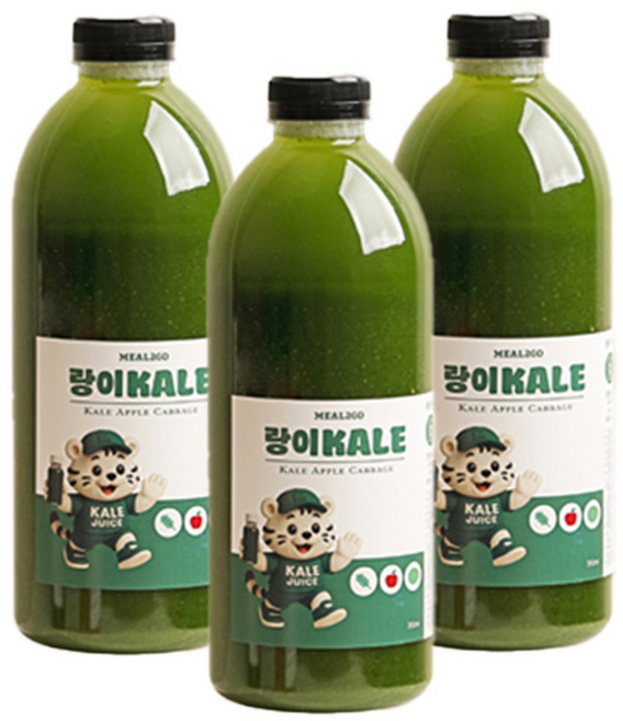 [밀투고] 랑이주스 클렌즈주스 KALE 대용량, 3개, 1L