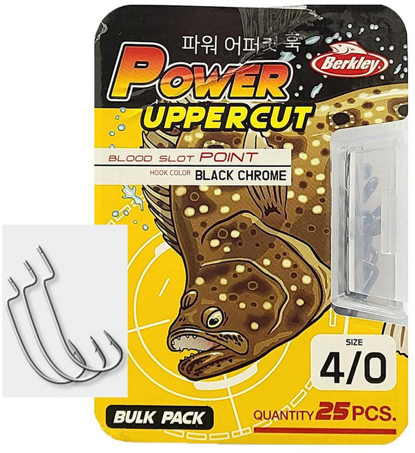 버클리 파워 어퍼컷 훅 벌크 오프셋훅 와이드갭 광어훅, 4/0 벌크, 1개