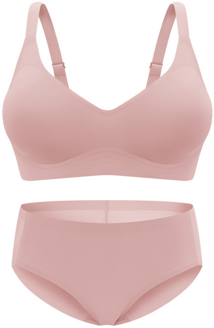 엘르이너웨어 [옆볼륨][글래머핏] 쉐딩 브라 팬티 세트 V2 - 핑크