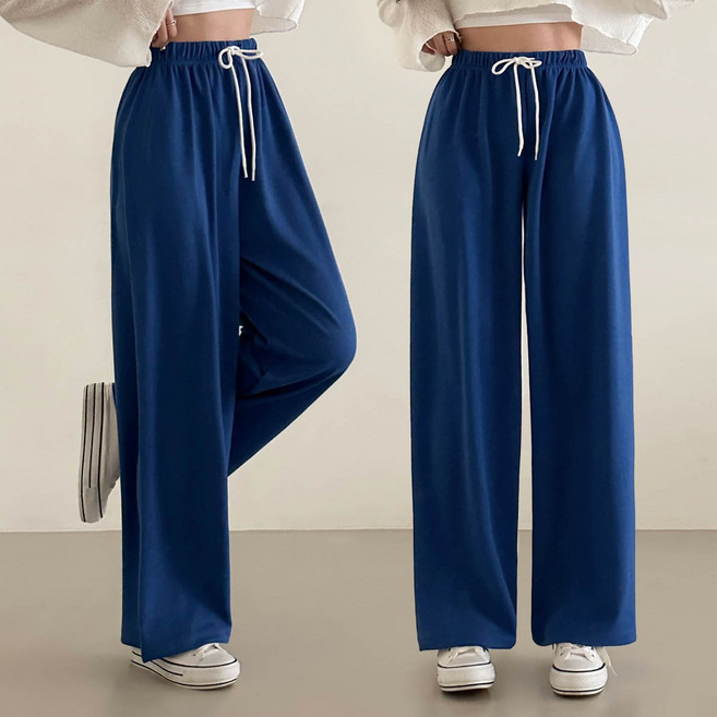 제이앤썸 국내제작 여름바지 하이웨스트 봄 밴딩 와이드 일자 트레이닝 팬츠 긴바지 흠뻑쇼 하비 츄리닝