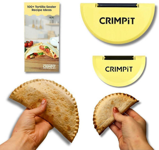 CRIMPiT 토르티야 + 북 번들 - 대형 및 소형 실러 레시피 25.4-30.5cm(10-12인치) 15.2cm(6인치) 밀가루 토르티야용 | BPA 프리 식기세척기 사용