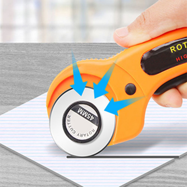 45mm 로터리커터B 원형재단칼, 1개, 옐로우