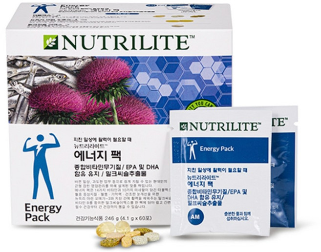 [본사정품]암웨이 맨즈 에너지 팩 맨즈팩 뉴트리라이트 종합비타민 무기질, 246g, 60세트