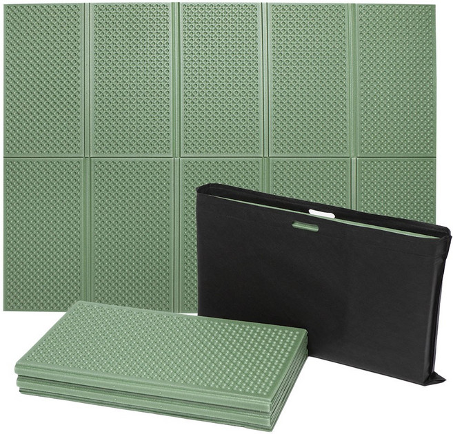 쿠셔니 캠핑매트 2단 엠보싱 발포매트 차박매트 + 보관가방 (중형 200cmx140cm 2인용), 카키