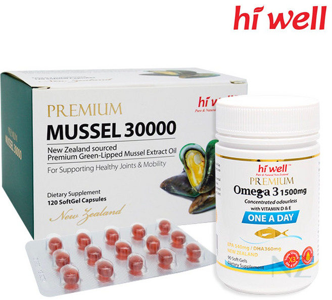 하이웰 뉴질랜드 초록 홍합 30000 + (오메가3/비타민 D3 택1), 초록홍합 30000 120캡슐+오메가3, 1개, 120정