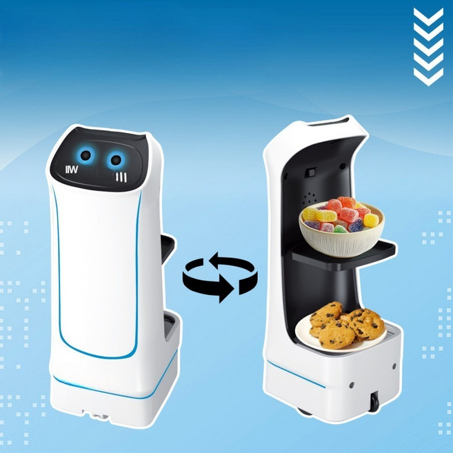 AI 배달 미니 로봇 간식 배달 무선 리모콘 로봇 장난감 간식 배달 원격제어 간식운반, 1개, 화이트 간식 운반 로봇