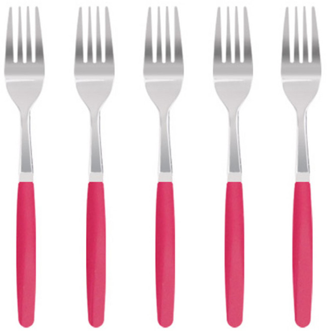 마호커트러리 성인용 포크, 핑크, 5개