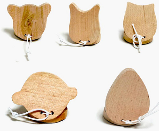 [아페페] 나무 캐스터네츠 만들기 5개 혼합 미술 키트 아동미술 집콕놀이 BO3541