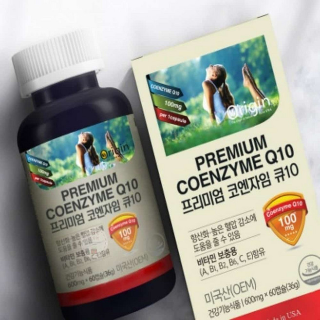 ORIGIN 비타민C 비타민A 혈압 비타민E 코엔자임 Q10 600mg 60캡슐 코큐텐영양제, 1개