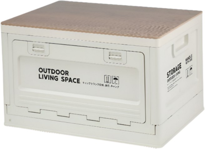 원리버 아웃도어 접이식 캠핑 폴딩박스, 1개, 1단, 아이보리우드