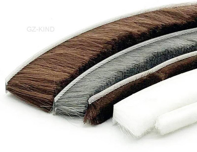 문풍지 샷시 방풍지 창틀 바람막이 방충망 모헤어 교체 창문 9x23mm 자동 접착 브러시 씰 도어 윈도우 스택 방지 그레이/브라운/화이트, White_1 Metre, 1개