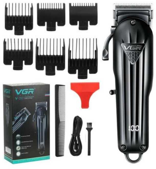 이발기 바리깡세트 클리퍼 VGR 남성용 V-282 헤어 커팅 머신 전문 전기 트리머 충전식 무선, 1) with box