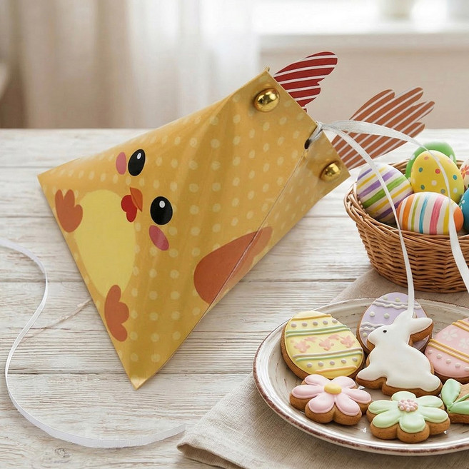 이벤트홀릭 부활절 달걀 포장 상자 구디백 DIY 세트 4종, 10개, 01.옐로우 삐약이