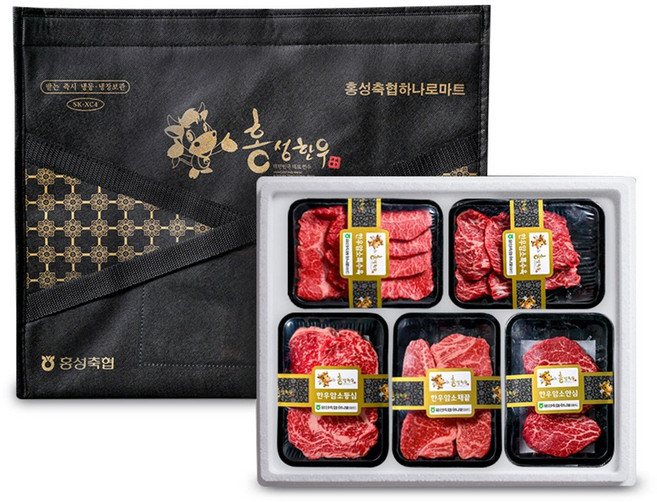[홍성축협] 1++등급 명품한우 1.5kg(등심300g+채끝300g+안심300g+부채살300g+치마살300g), 1
