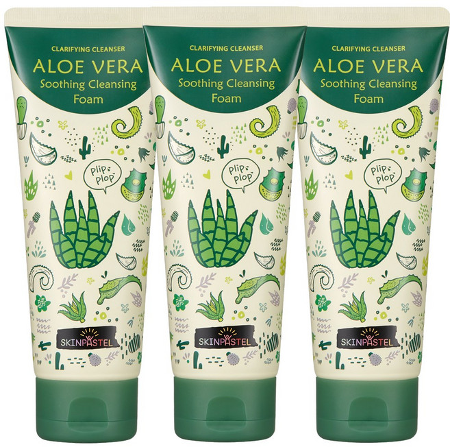 [ skinpastel ] 스킨파스텔 알로에 베라 클렌징 폼 150ml (총3개), 3개