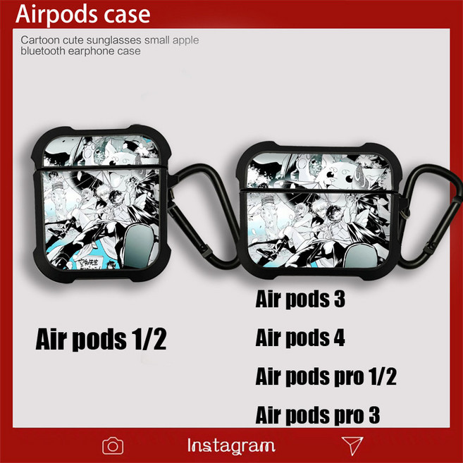 은혼 캐릭터 에어팟 전세대 호환 하이브리드 케이스 실리콘 하드 커버, 1개, A AirPods Pro 3, 단일 모델