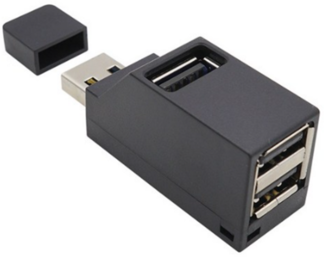 Coms USB 2.0 3포트 허브 무전원 썸타입 BT818, BK (블랙), 4개