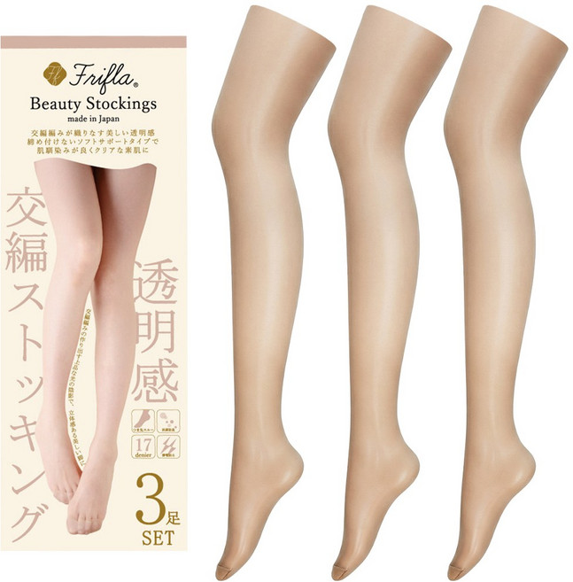 일본산 frifla 팬티스타킹 3매세트 / 17D 고탄력 보정 스타킹 3사이즈