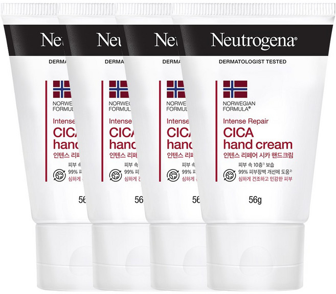 뉴트로지나 인텐스 리페어 시카 핸드크림, 4개, 56g